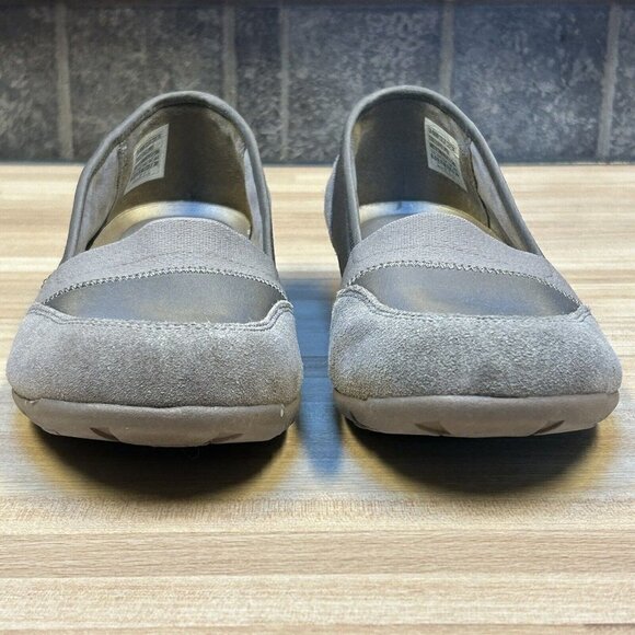 Skechers Women 8.5 Career 9 To 5 Comfort Shoes Taupe Leather Memory Foam Slip on - Picture 5 of 9